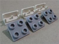 LEGO 3937 393701 4211881 Hinge Base 1x2 Rocking Plate 2x2 White/Grey x3 Pairs