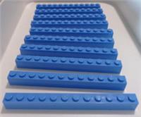 LEGO 6112 Brick 1x12 Medium Blue x10 Parts & Pieces & Spares
