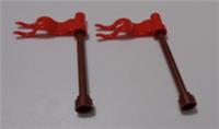 Lego 4495b 6268946 streamer flag with wave & Pole Red/Reddish Brown x2 Pairs