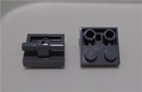 LEGO 5066 6457961 Plate Modified 2x2 Bar on Bottom Dark Stone Grey x2