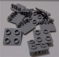 Lego 6134 4211881 Plate 2x2 Thin Studded Rocking Hinge Medium Stone Grey x10