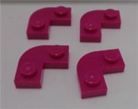 LEGO Part 79491 6468531 Plate Round Corner 2x2 with 1x1 Cutout Red Violet x4