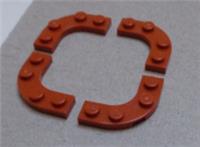 Lego 68568 Plate 3x3 with 1/4 Circle with Cut Out Dark Orange x4