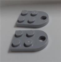 LEGO 4211419 3176 Plate 3x2 with Hole / Coupling Plate Medium Stone Grey x2