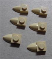 LEGO Parts & Pieces 49668 - 4224793 Plate 1x1 with Tooth Horizontal Tan x6 **