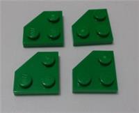 LEGO 26601 6311453 Wedge Plate 2x2 Cut Corner Green x4 Bricks & Pieces & Parts