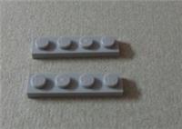 Lego 3710 - 4211445 Plate 1x4 Medium Stone Grey x2 Parts & Pieces & Bricks
