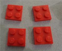 LEGO Spares 3022 - 302221 Plates 2x2 Red x4