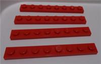 LEGO 3460 346021 1x8 PLATES Red x4 - Star Wars - Harry Potter