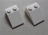Lego Pieces & Parts 3298 - 329801 Sloped 2x3 Brick White x2
