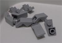 LEGO Parts 2310 6407767 Roof Tile 1X2 Inverted Deg 45 W/Cut Medium Stone Grey x8