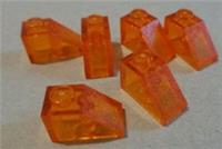 LEGO 3040 - 35281 - 6219825 Slope Brick 1x2 Transparent Orange x6**