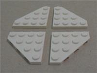 LEGO Parts & Pieces 30503 4160215 Wedge Plate 4x4 Cut Corner White x4