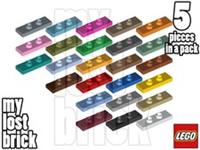 LEGO - Part 34103 - Plates 1x3 with 2 Studs (Pack of 5) + NEW + SELECT COLOUR