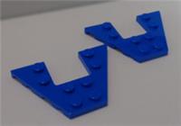 LEGO 47407 6389825 Wing 6x4 with 2x2 Cut out Blue x2