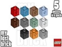 LEGO - Part 73230 - Technic Brick 1x1 Axle Hole (Pack of 5) + NEW +SELECT COLOUR