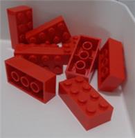 LEGO BRICKS {3001} 300121 Bricks 2x4 Red x10 Pieces