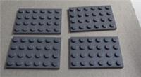 LEGO Pieces & Parts 3032 - 4211115 Plate 4x6 Dark Stone Grey x4