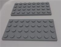 LEGO Parts & Pieces 3035 - 4211407 Plate 4x8 Medium Stone Grey x2