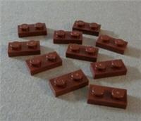 LEGO 3023 - 4211150 Plate 1X2 Reddish Brown x10 Bricks & Pieces & Parts**