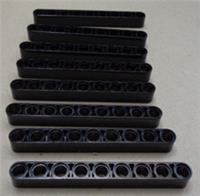 LEGO TECHNIC Parts 40490 4645732 Beams 1x9 Black x8