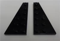 Lego Parts 54384 - 54383 4283047 Wedge Wing Left Right Plate 3x6 Black x1 Pair