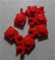 LEGO Pieces & Parts 4085,60897 PLATES 1x1 with Vertical Clip Red x6