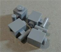 LEGO 2921 - 28917 Bricks 1x1 with Handle Medium Stone Grey x4 Parts & Pieces**