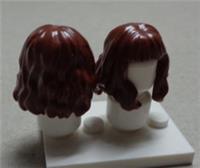 Lego Parts Minifigure Hair Reddish Brown Long x2 (Stand Not Included)