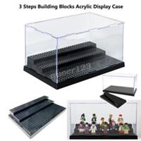 3 Steps Acrylic Minifigure Display Case Box Clear Dustproof Case for Lego Blocks
