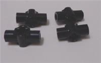 LEGO Parts/Pieces 24122 6280097 Cross holes Holes W/ Double Shaft Black x4