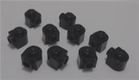 LEGO Parts 3386 Brick Round 1x1x2/3 Half Circle Extended Side Stud Black x10