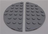 Lego Parts 22888 Plate Half Circle Round 4x8 Medium Stone Grey x1 Pair
