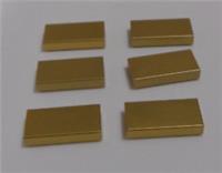 Lego Bits 3069 - 6265247 1x2 Plate Smooth Flat Tile Metallic Gold x6