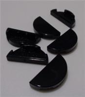 LEGO Parts & Pieces 1748 6510071 TILE 1X2, W/ 1/2 CIRCLE Black x6