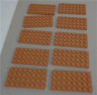LEGO Parts & Pieces 3035 - 6218145 Plate 4x8 Medium Nougat x10 **