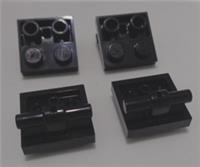 LEGO 5066 6488003 Plate Modified 2x2 Bar on Bottom Black x4