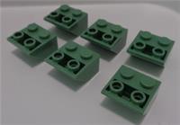 LEGO 3660 - 6529192 Brick Slope Inverted 2x2 Sand Green x6 Parts**