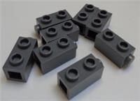 LEGO Pieces & Parts32952 - 6228923 1x1x2 2/3 2 Vertical Stud Dark Stone Grey x8