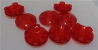 LEGO 2654 - 28558 Slide Shoe Round 2x2 Plate Clear Red x8 Pieces & Parts