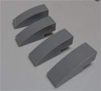 LEGO 50950 4251163 Curved Slope Brick 1x3 Medium Stone Grey x4