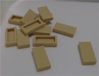Lego Pieces & Parts 3069 - 4114026 1x2 Plate Smooth Flat Tile Tan x12