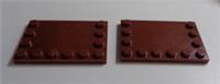 LEGO Parts & Pieces 6180 Plate 4x6 W/ 12 Knobs Reddish Brown x2
