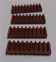 LEGO TECHNIC 3743 - 6503736 Gear Rack 1x4 Reddish Brown x4 Parts & Pieces **