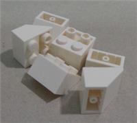 LEGO Pieces & Parts 3660 6366391 Bricks 2x2 Inverted White x6