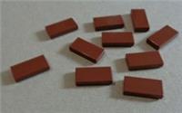 Lego 3069 - 4211151 1x2 Plate Smooth Flat Tile Reddish Brown x10**