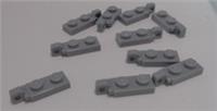 LEGO Parts 44301 6266231 Plate 1x2 W/Stub Vertical End Medium Stone Grey x10