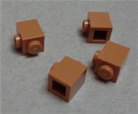 Lego Parts & Pieces 87087 - 6314190 Modified Brick 1x1 Medium Nougat x4