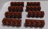 LEGO Parts 30414 6153594 1x4 Brick with 4 Studs on 1 Side Reddish Brown x8