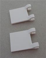 LEGO 2335 - 11055 - 6011794 Flag 2x2 with 2 Clips White x2